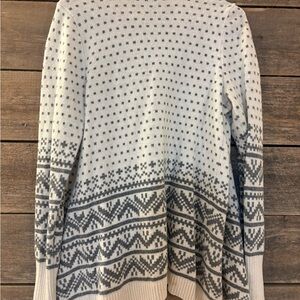 LOFT Gray and White Patterned Cardigan